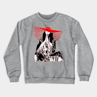 temple vibes serenity meditative pose fashionable hat moments Crewneck Sweatshirt